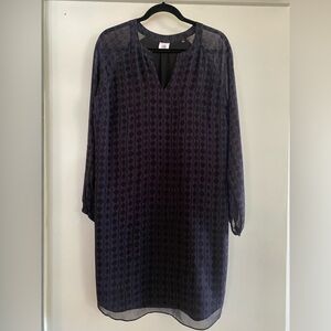 CAbi Black Geometric Long Sleeve Dress